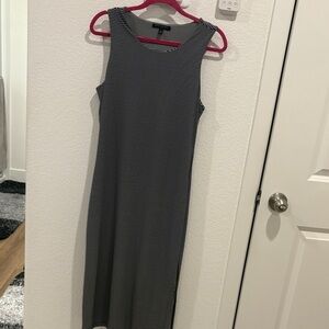 Banana Republic Black and White Striped Midi Dress